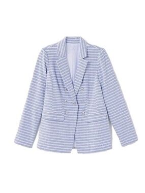 J.Jill Modern Spectator Cotton Blend 5 Button Long Sleeve Faux Pockets Blazer